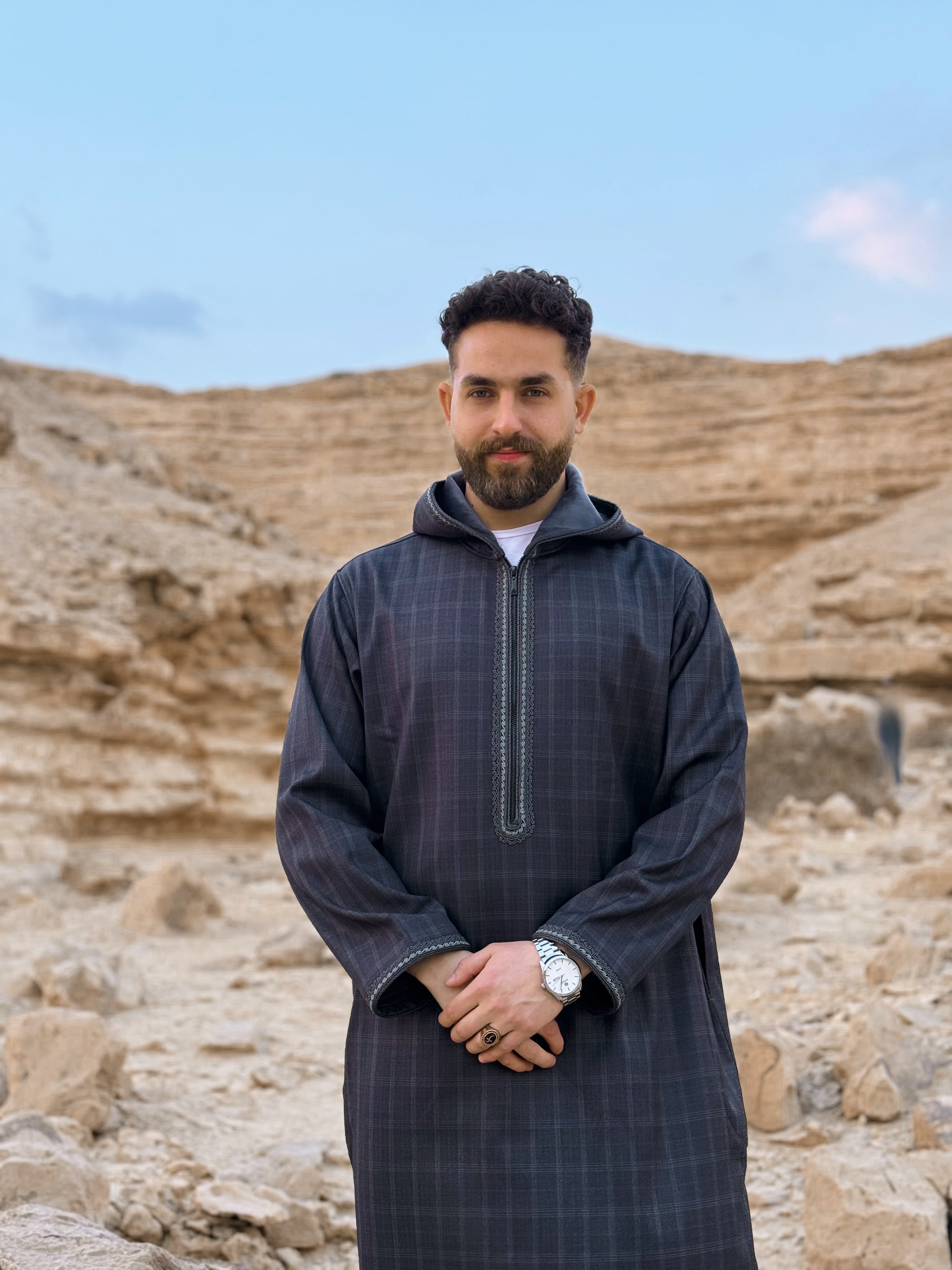 Charcoal checked thobe