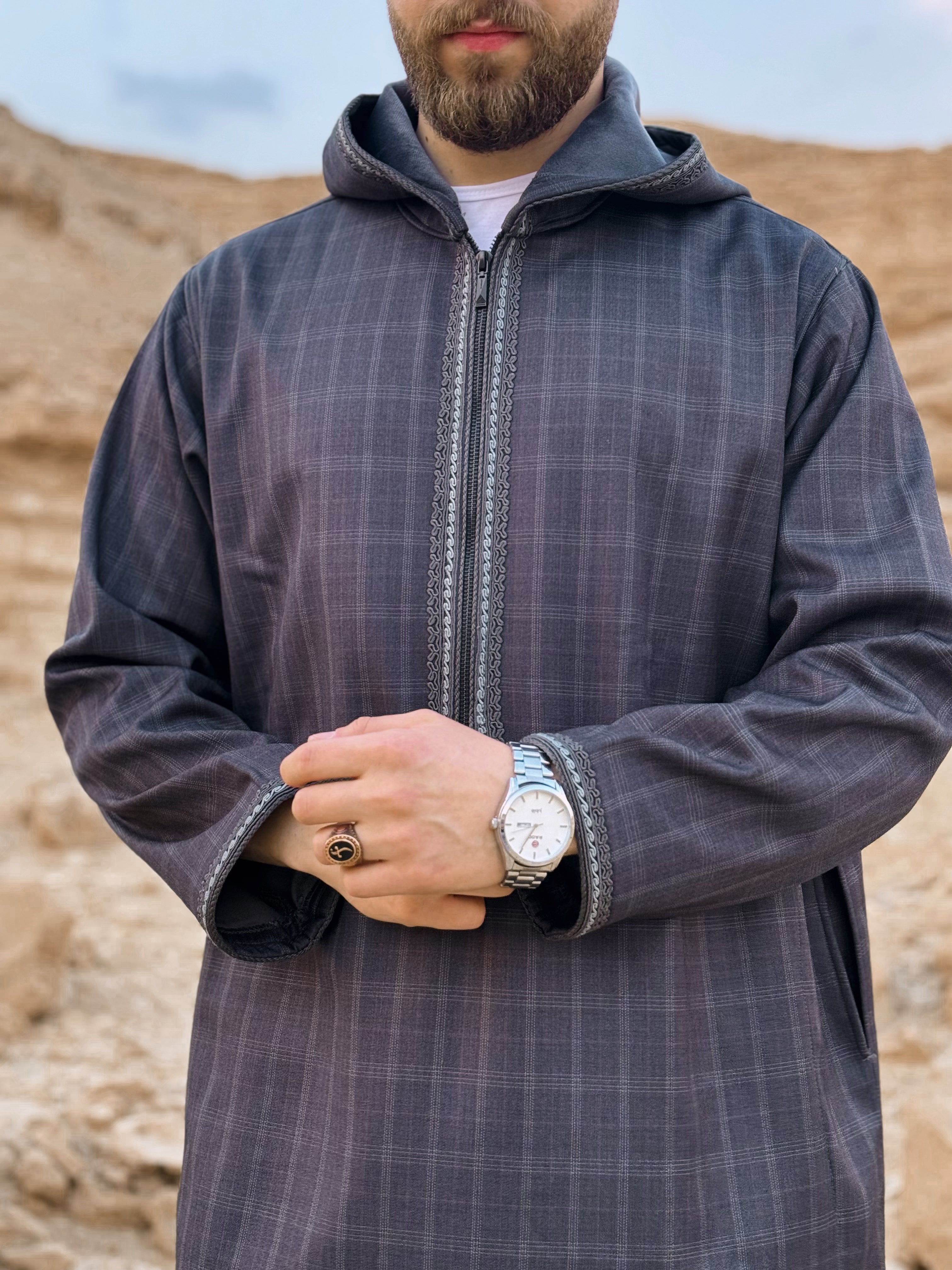 Charcoal checked thobe