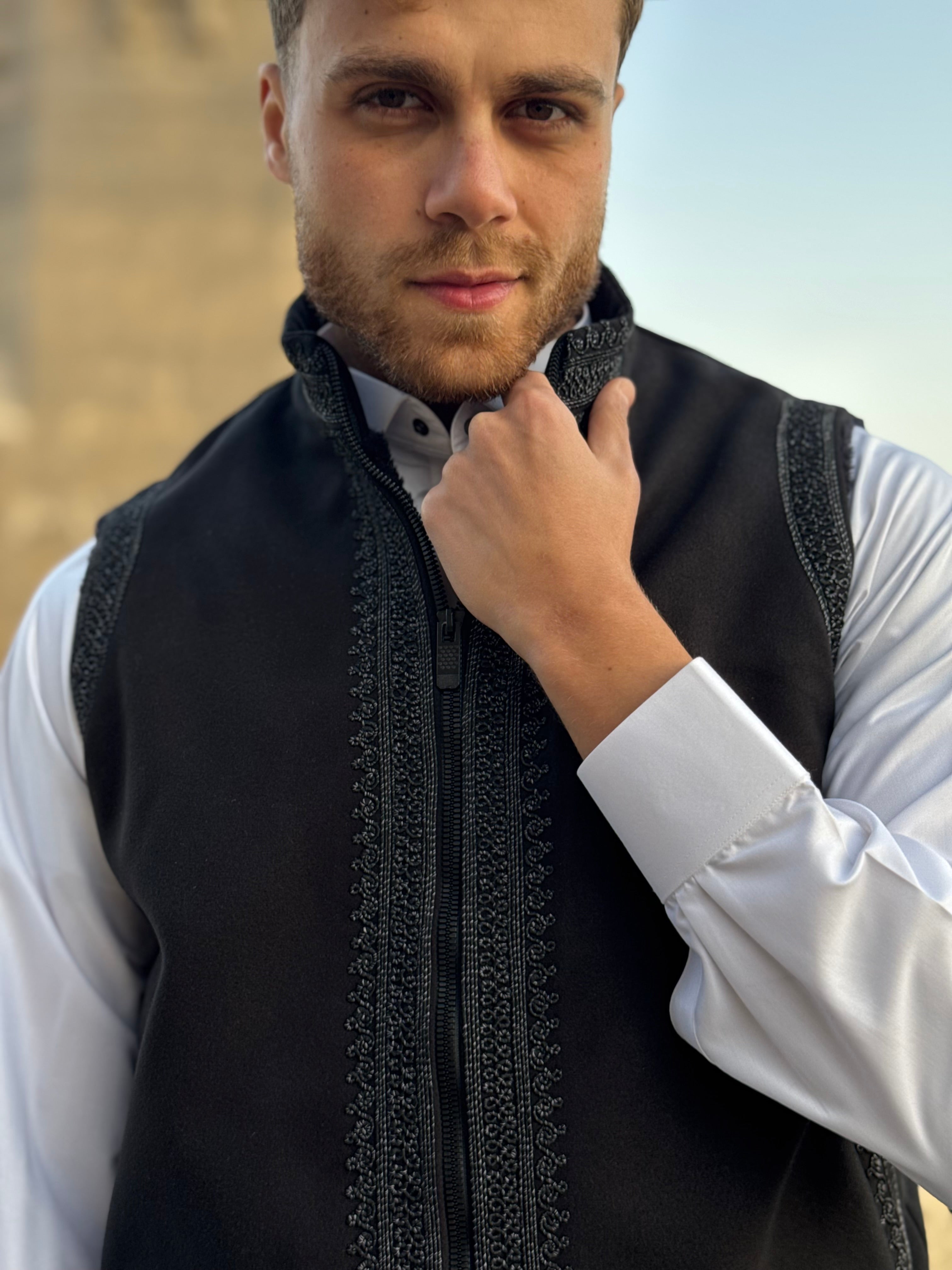 Midnight black Gilet (waistcoat)