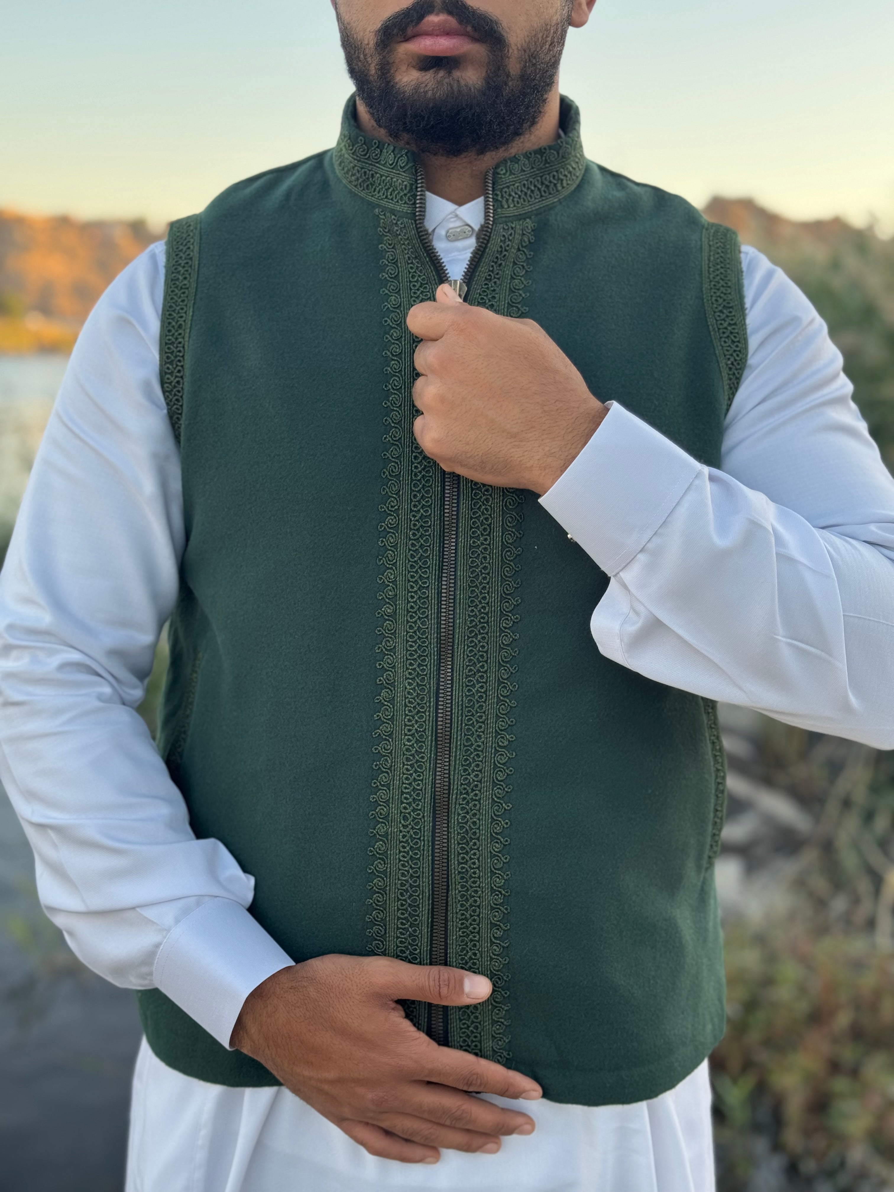 Forest green Gillet (waistcoat)