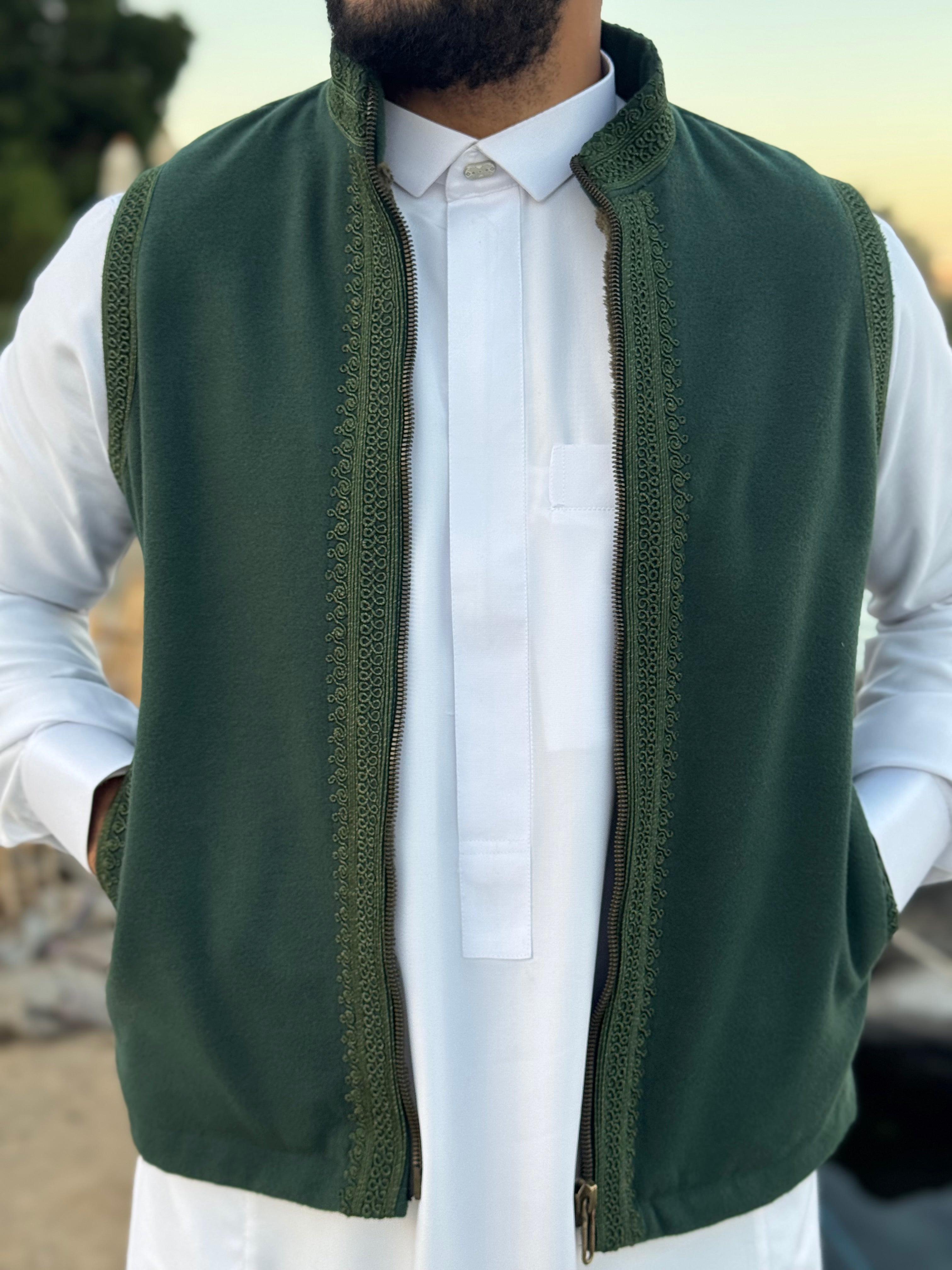 Forest green Gillet (waistcoat)