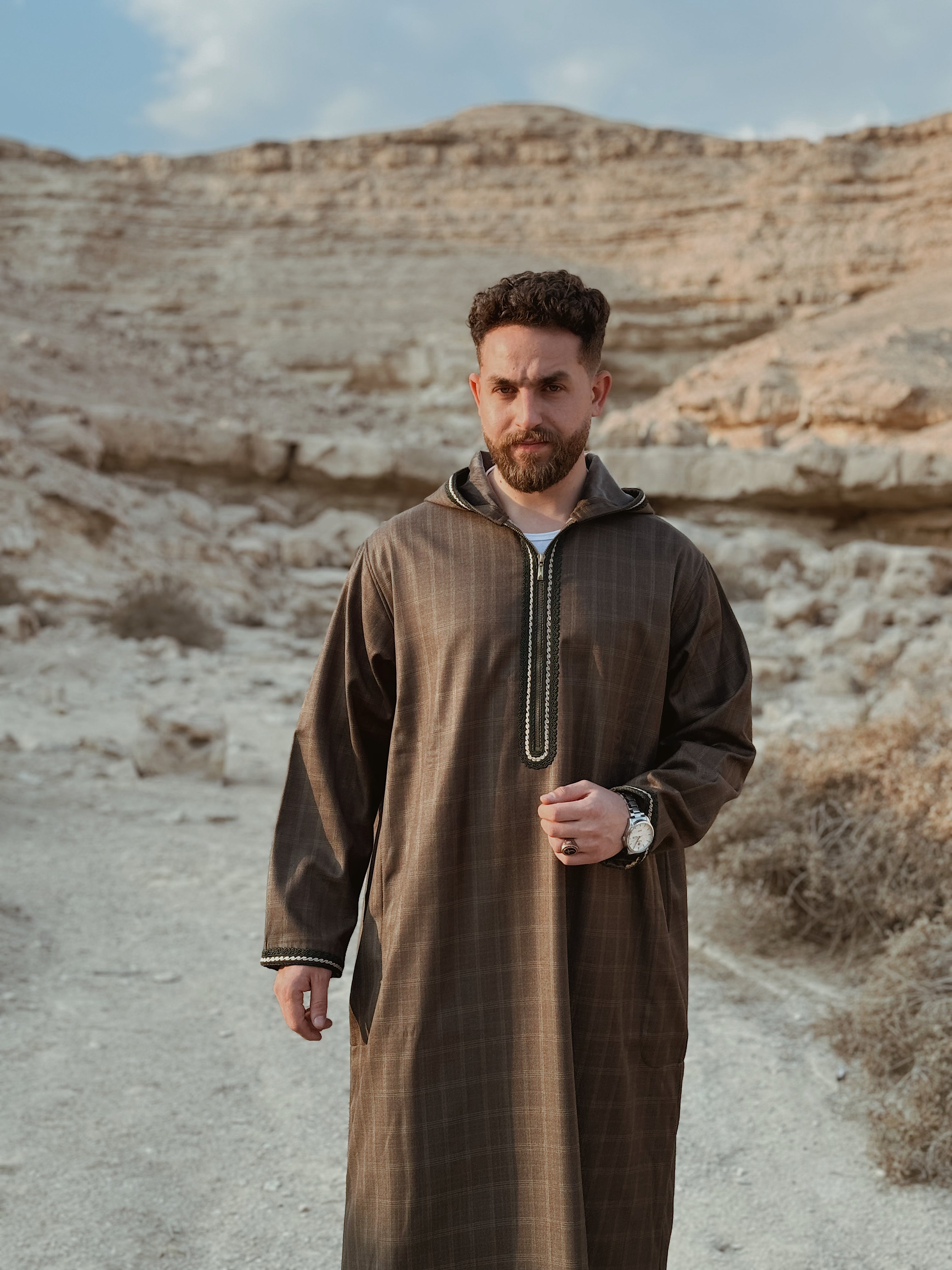 Olive Green checked Thobe