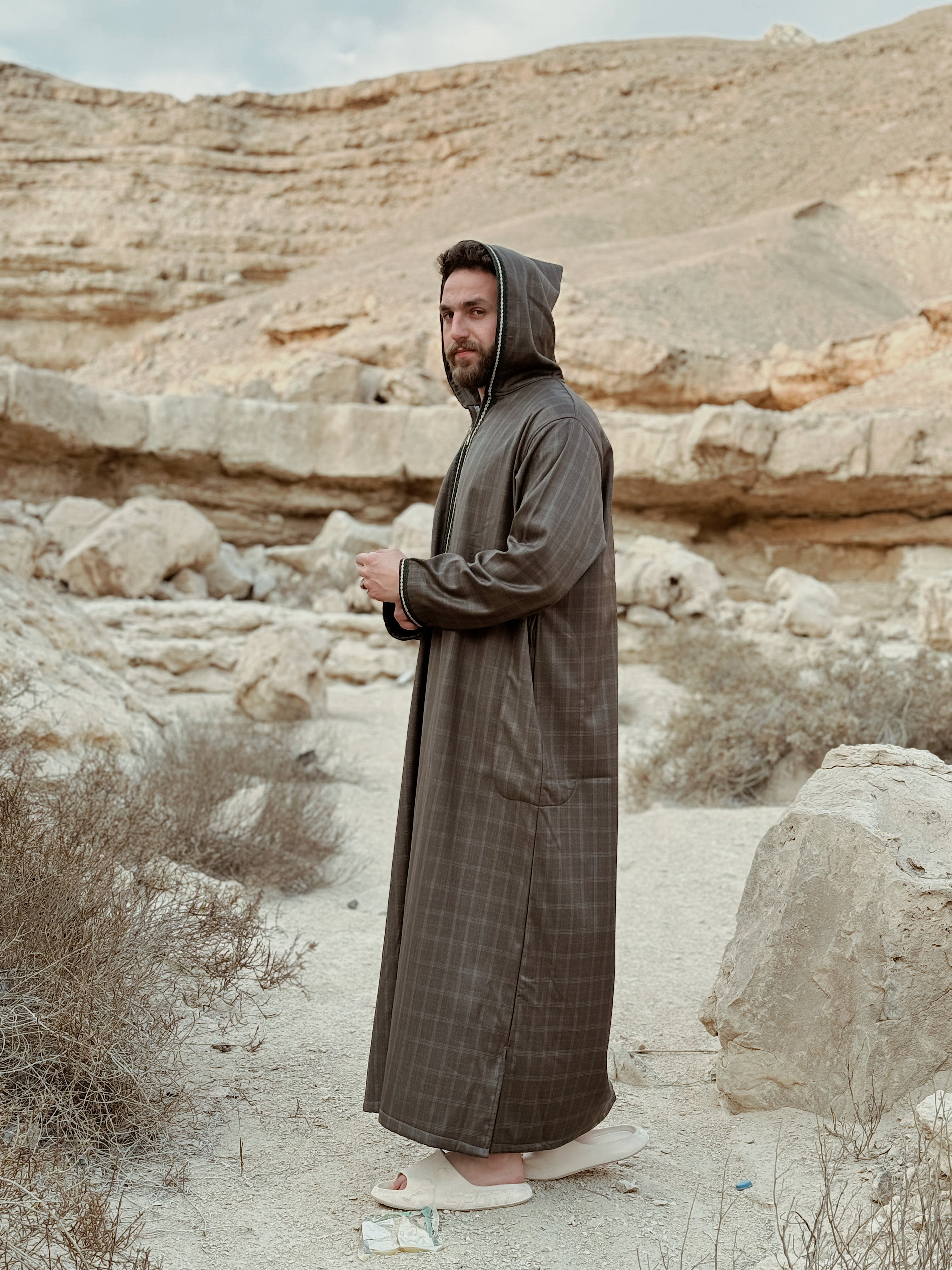 Olive Green checked Thobe