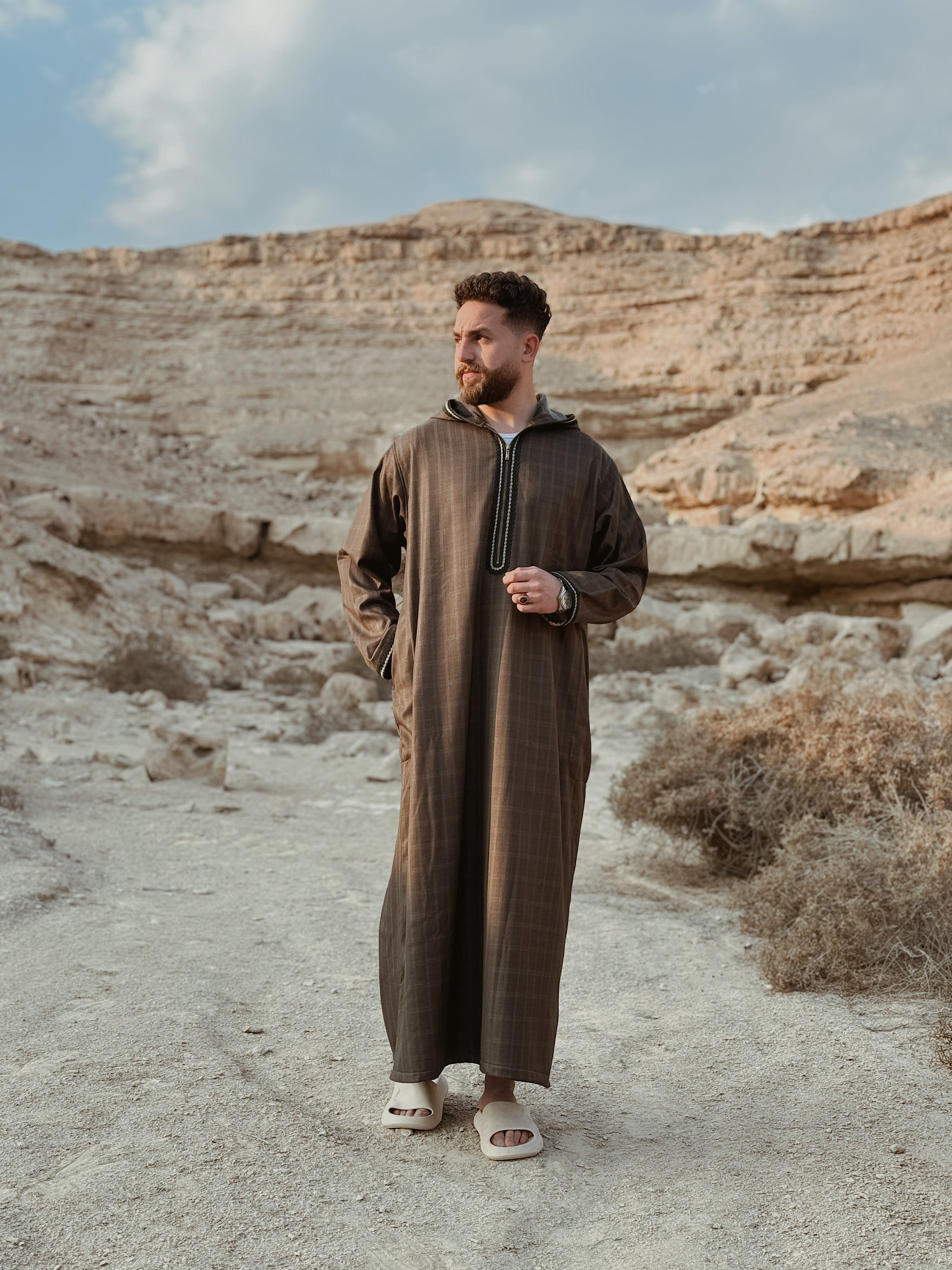 Olive Green checked Thobe