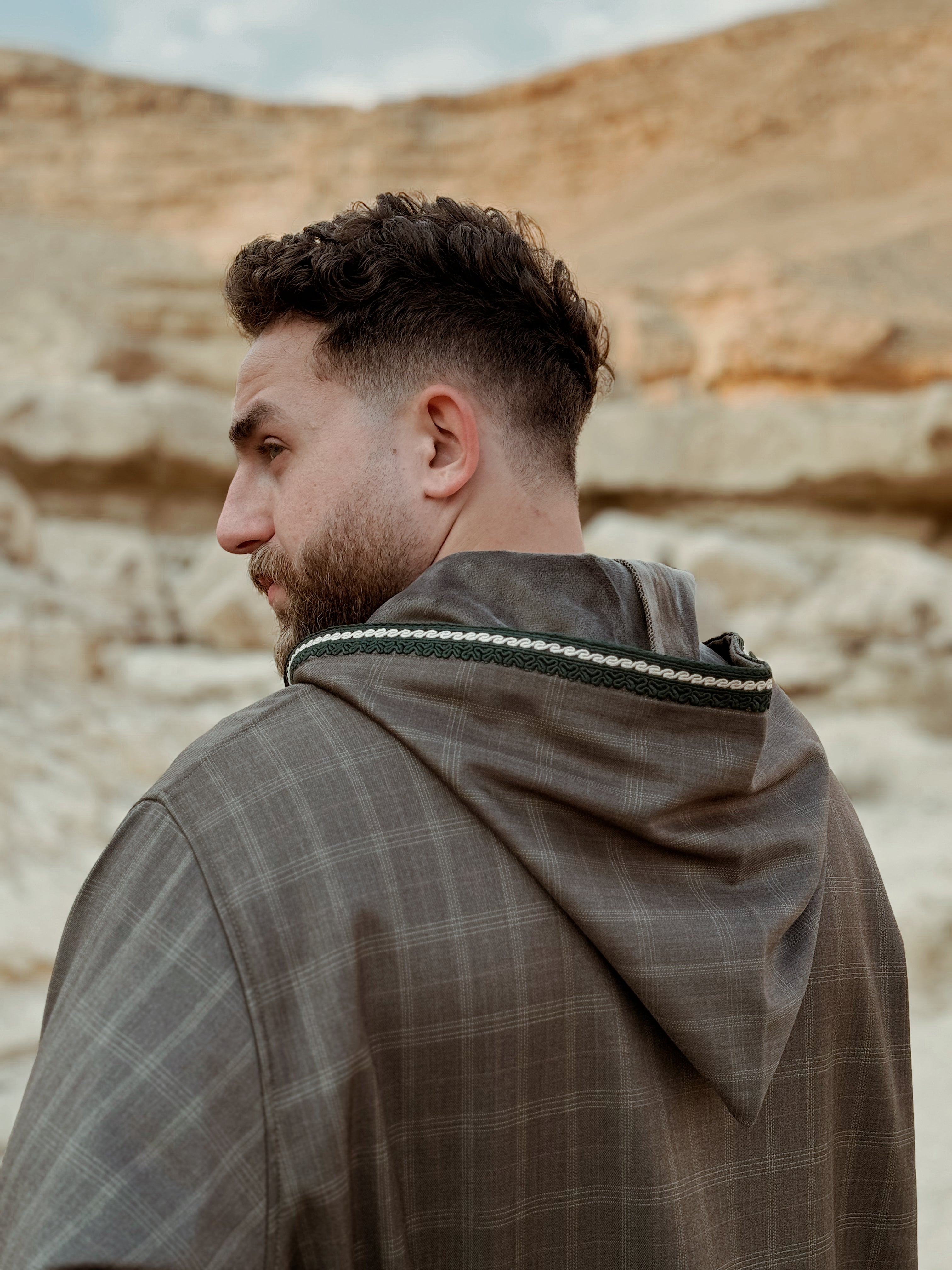 Olive Green checked Thobe