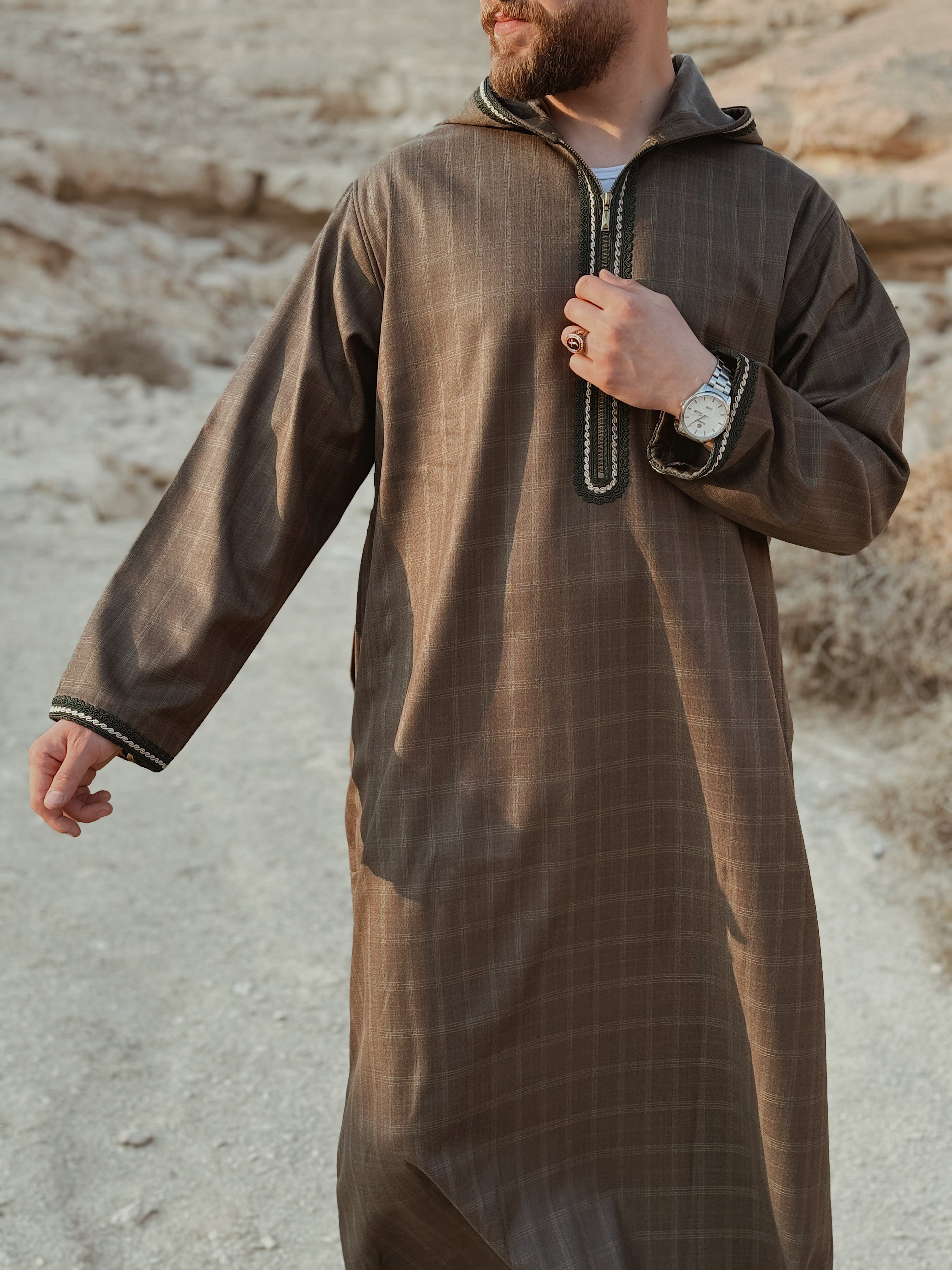 Olive Green checked Thobe