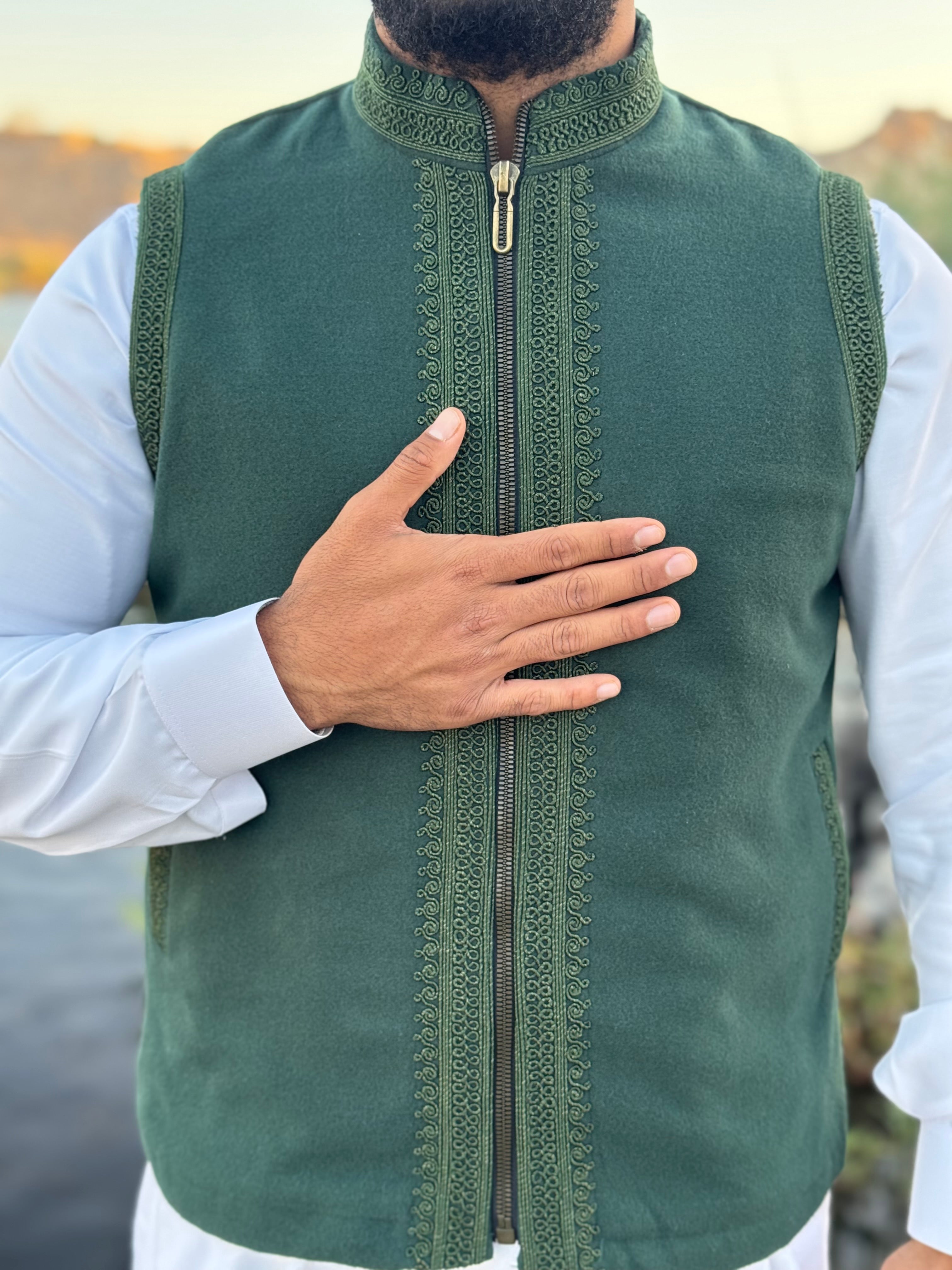 Forest green Gillet (waistcoat)